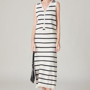 Vest Striped Midi Dress
