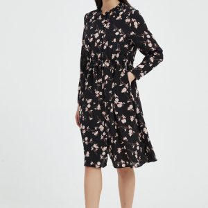 Tie-Front Floral Midi Dress