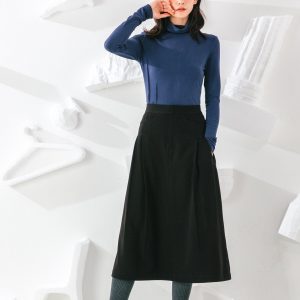 Asymmetrical Pleat Turtleneck Top