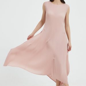 Pleated A-Line Travel Dress