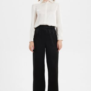Textured Elegance Wide-Leg Pant