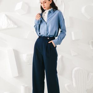 Elegant Pleated Wide-Leg Pants