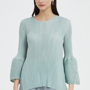 Pleated Bell Sleeve Top