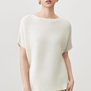 Silk Elegance Ribbed Top