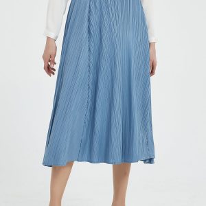 Pleated Midi Elastic Skirt