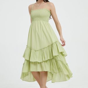 High-Waisted Tiered Dress