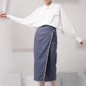 Fluid Metallic Dolman Blouse