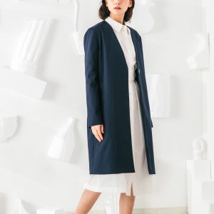 Modern Classic Coat with Insulated Interior Detachable Scarf