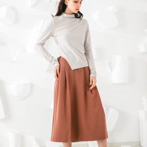 Modern Mock Neck Pleated Top