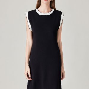 Stretch Knit Trim Dress