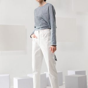 ‌High-Waist Cropped Slim Pants