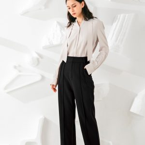 ‌High-Waist Straight Leg Pants
