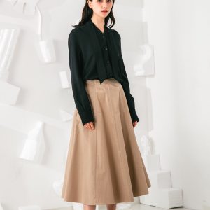 Elegant High-Neck Scarf Blouse