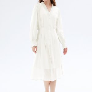 Airy V-Neck Puff Sleeve Dress