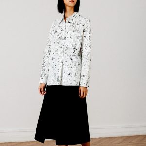 Playful Point Collar Print Shirt
